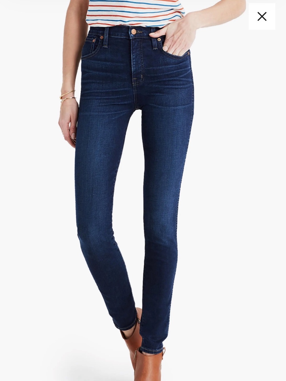 Madewell 10” High-Rise Skinny Jeans in Dark Indigo